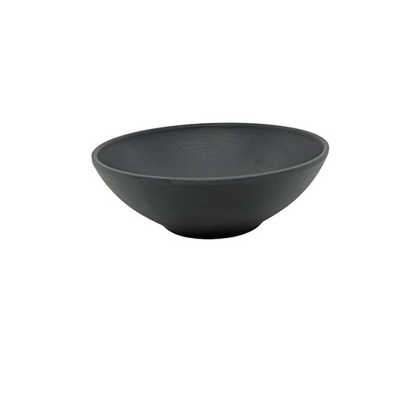 7'' Home Melamine Soup Bowl Dinnerware Matte Black Deep Round