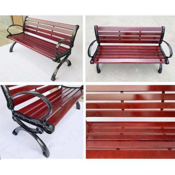 Wearproof 1400*560*800mm Cast Iron And Wood Garden Bench