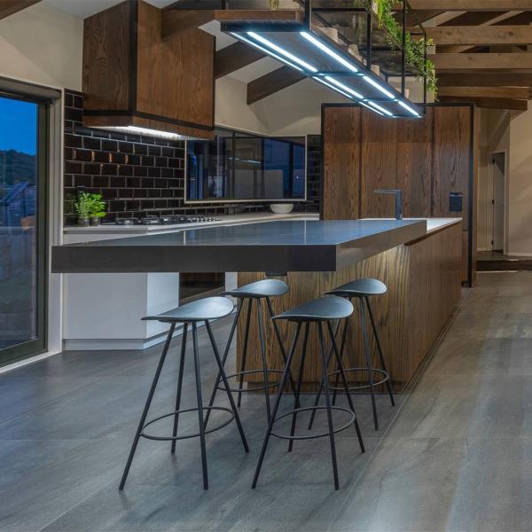 Wood Veneer Modern Tinted Lacquer Cabinets Tall Unit Brown For Household Hotel