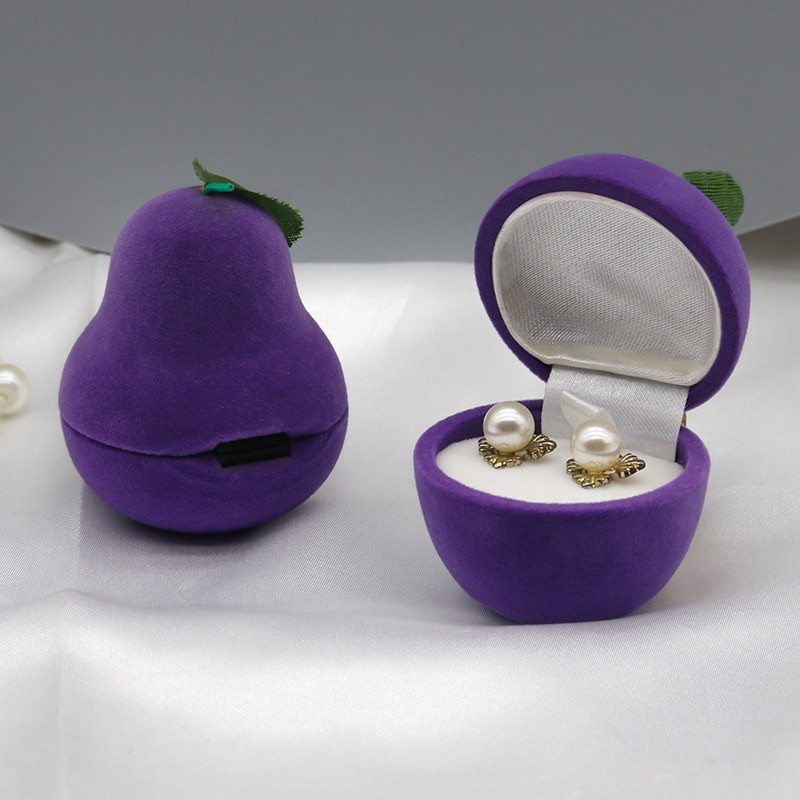Fruit Style Luxury Jewelry Box Velvet Jewelry Packaging Box Purple Color