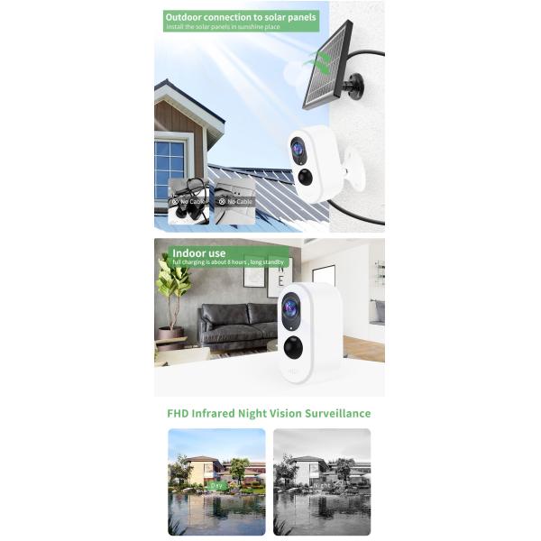 WiFi Wireless Security Camera Battery Rechargeable Motion Detection Camera For Home