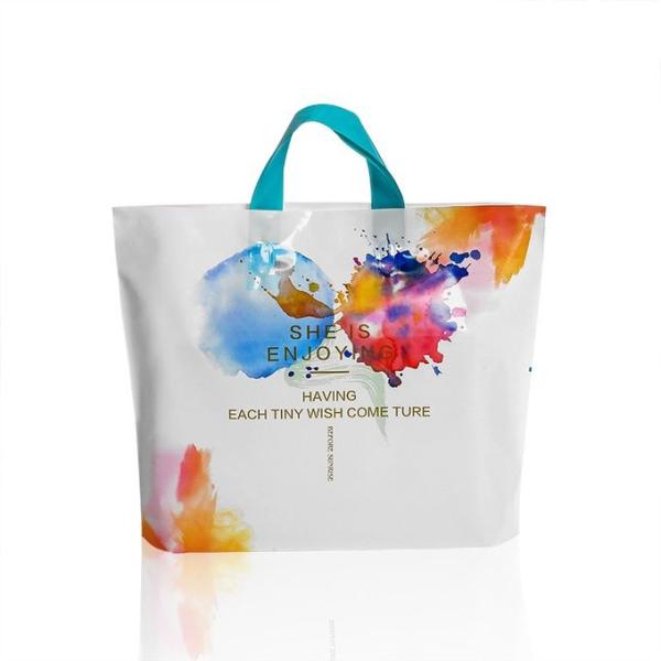 Biodegradable Bottom Gusset White Printed Plastic Bag