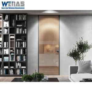 Brief Style Narrow Frame Aluminium Casement Door With Single Glass
