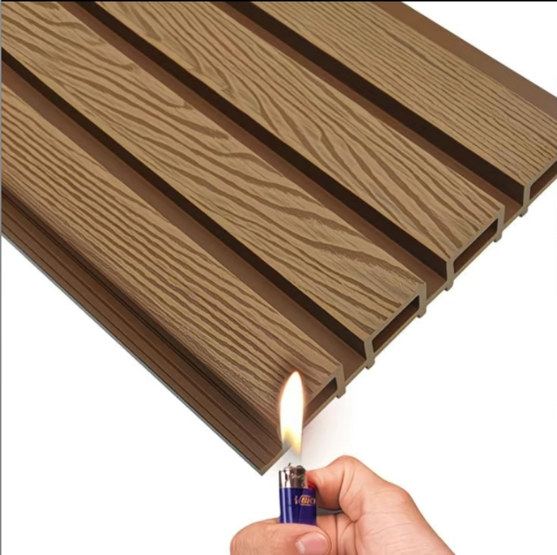 Anti Static Outdoor Wall Panel 219mm Plastic Composite Wall Panels Grooved Exterior Cladding