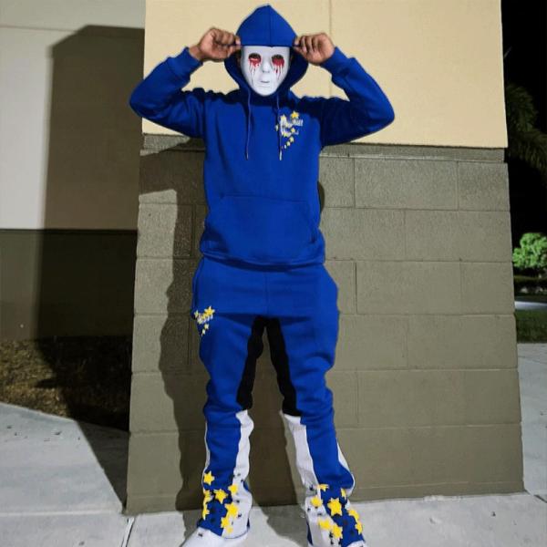 Silkscreen Printing Logo Mens 2 Piece Tracksuit Tech Fleece Jogger Sets Antistatic