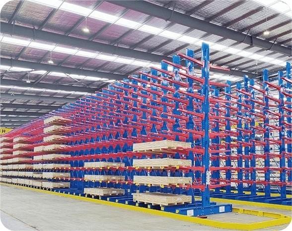 Long Span Warehouse Cantilever Racks , Anti Corrosion Cantilever Metal Shelving