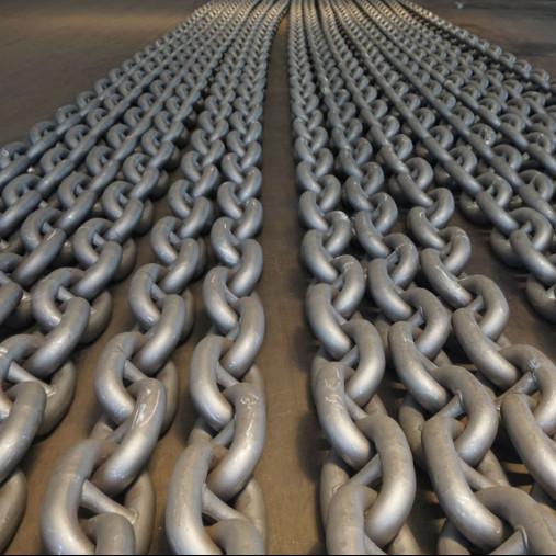 87mm Stud Link Anchor Chains Spray Paint High Strength Alloy Steel Ship