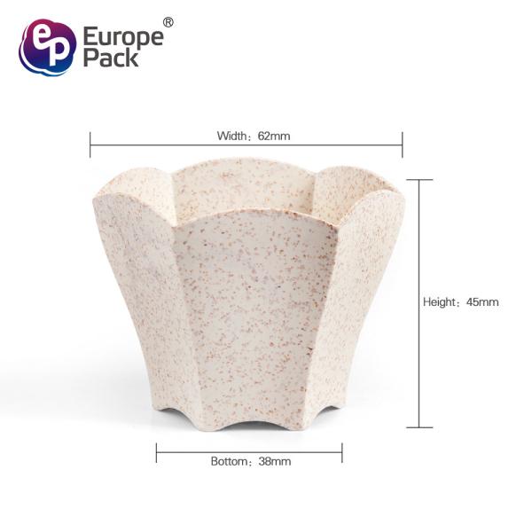 Alibaba hot sale flower shape 70ml disposable wheat PP drinking snack cup