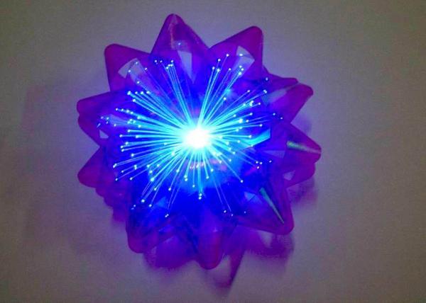 10CM Dia Metallic LED Ribbon Bow for gift decorations , led christmas bow