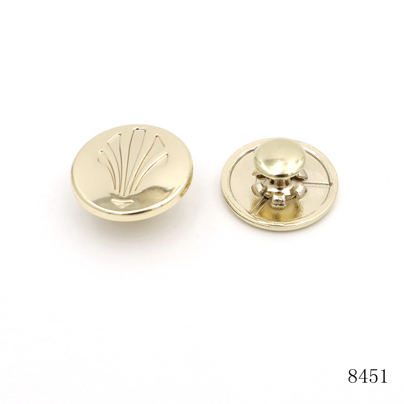 20mm Light Gold Zinc Alloy Metal Logo Rivet Studs With Cap, Die‑cast Custom Embossed Pattern Rivets For Bag Leather Craft