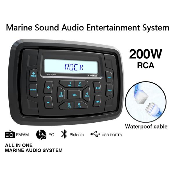7-Channel Marine Digital Media Receiver With Bluetooth And EcoCast Speaker System Compatibility