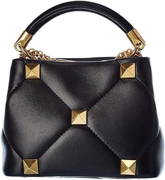 Twist Lock Valentino Roman Stud Luxury Brand Handbags Leather Lining