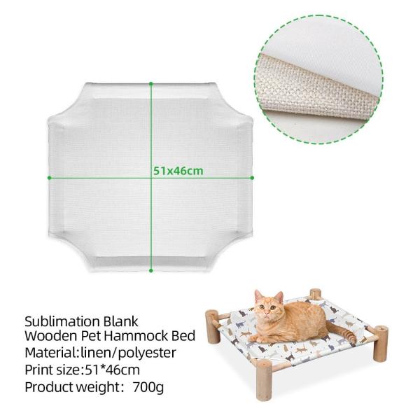 Le lit de hamac pour animaux de compagnie en bois vide pour l'impression de photos par sublimation