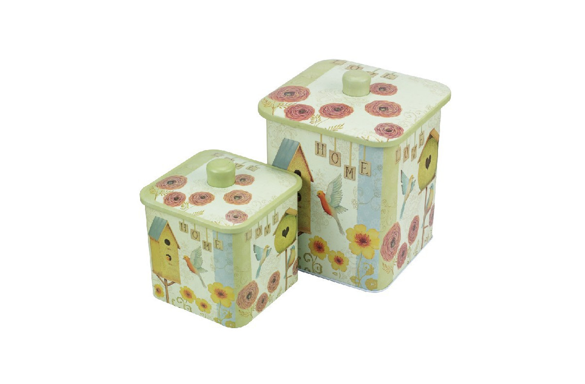 New Flower Pattern Square Matel Tin Box With Fancy Customized Design Decorative Tin Boxes