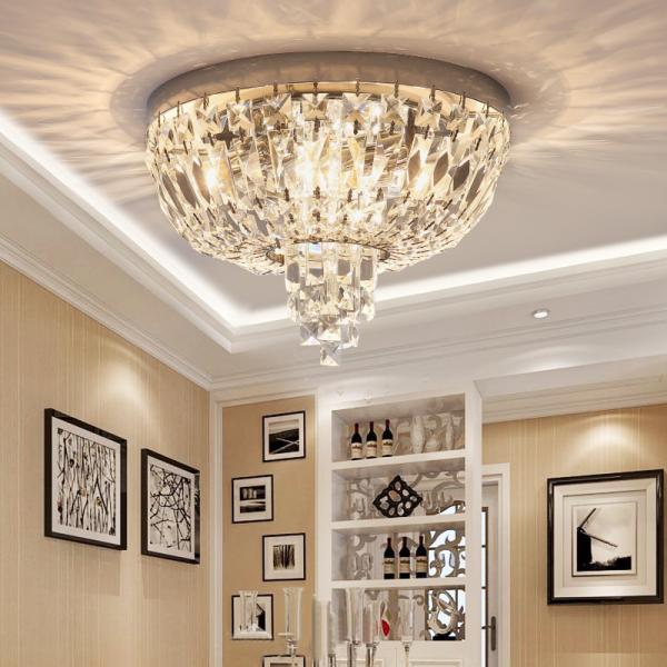 Crystal flush ceiling lights uk Round Shape For House Lighting Fixtures (WH-CA-45)