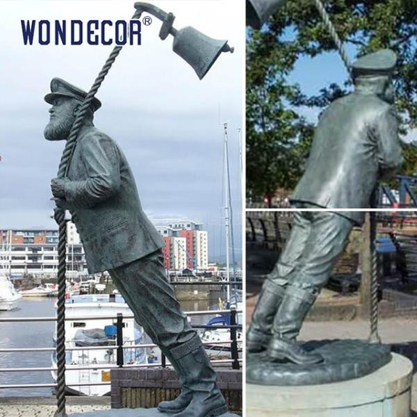 Внешние бронзовые статуи скульптура Морской капитан литой металл