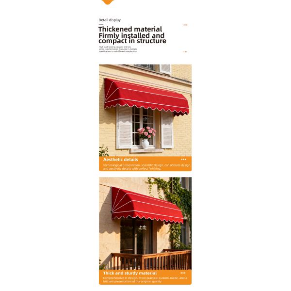 French-Style Modern Manual Aluminum Alloy Awning for Windowsills Balconies Trapezoidal Canopy Extendable Folding Telescopic