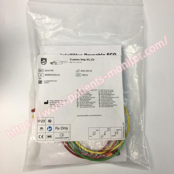 989803145121 a ligação de philip ECG dos acessórios do monitor paciente ajustou IEC ICU M1674A da pressão de 3 Leadset