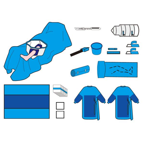 Пакеты хирургического вмешательства здравоохранения, пациент Arthroscopy колена устранимый задрапировывают