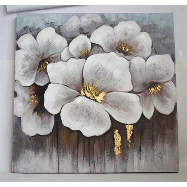 Pintura a mano de lienzo al óleo para decoración de paisajes sin marco con una gran flor moderna