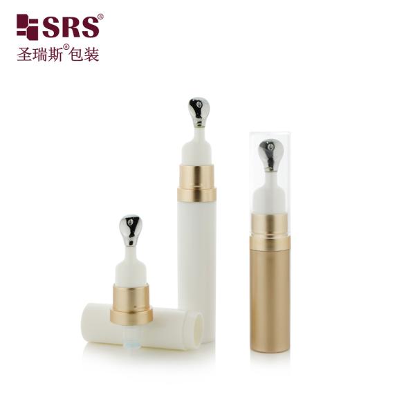 A0035 7.5ml 10ml 15ml 注射 PP PCR リサイクルプラスチックボトル 亜鉛合金アプリケーター付き 目元美容液用