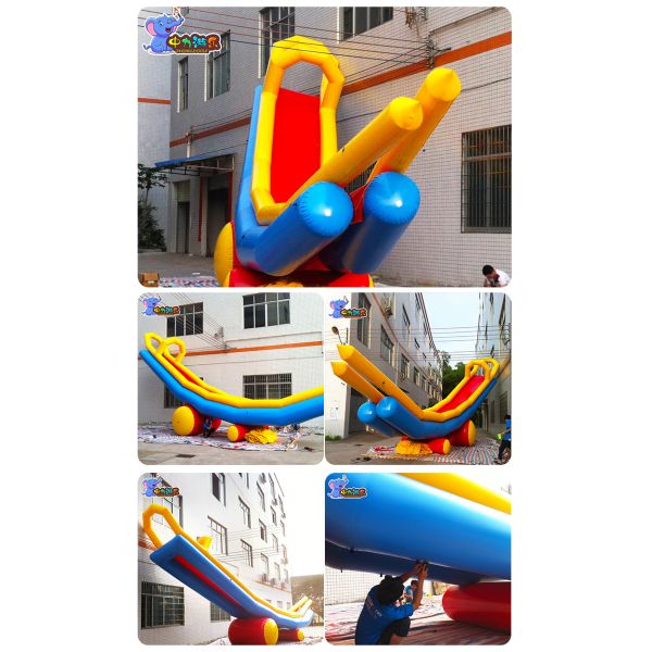 Commercial Waterproof Inflatable Pontoon Slide Water Park For Amusement