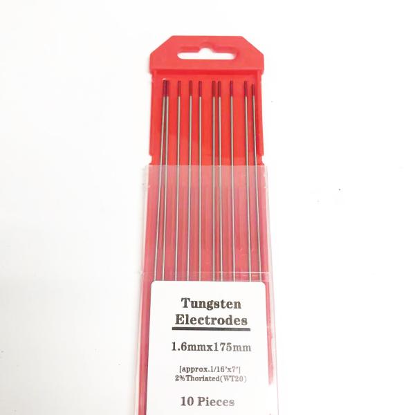 Rodas de solda ponta vermelha 2.4mm*175mm TIG Acessórios de soldagem para corrente de soldagem 40-230A