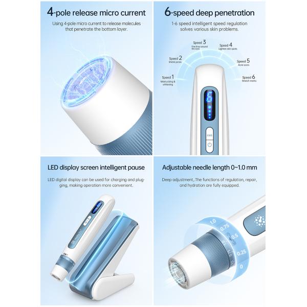 Home Spa Facial Microneedle Therapy Machine With Auto Stop Overheating Protection