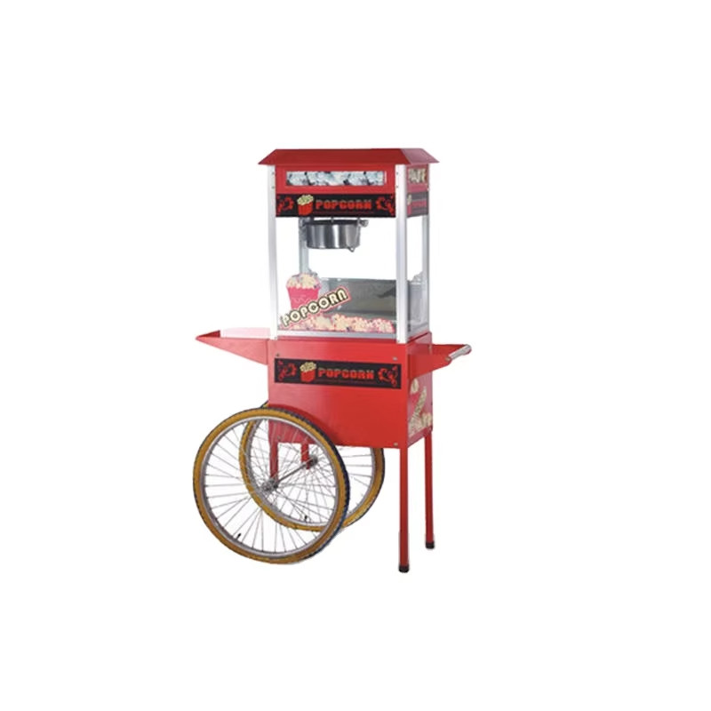 Hot Selling CE Approved Safe Food Grade Cinema Mall Mobile Popcorn Machine With Wheels