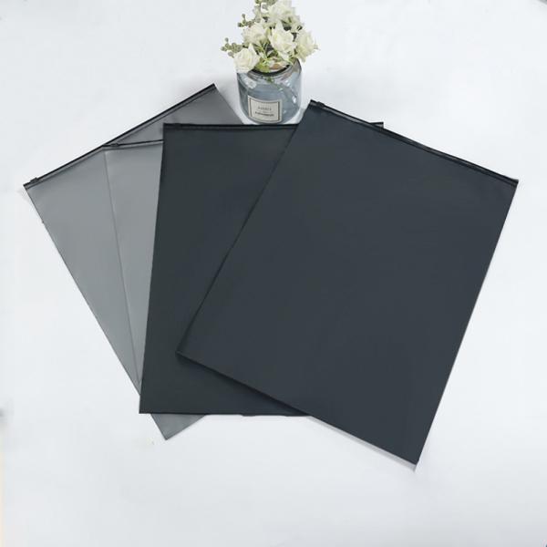 Custom Zipper Lock PVC Plastic Packing Bag Black Frosted For Clothes