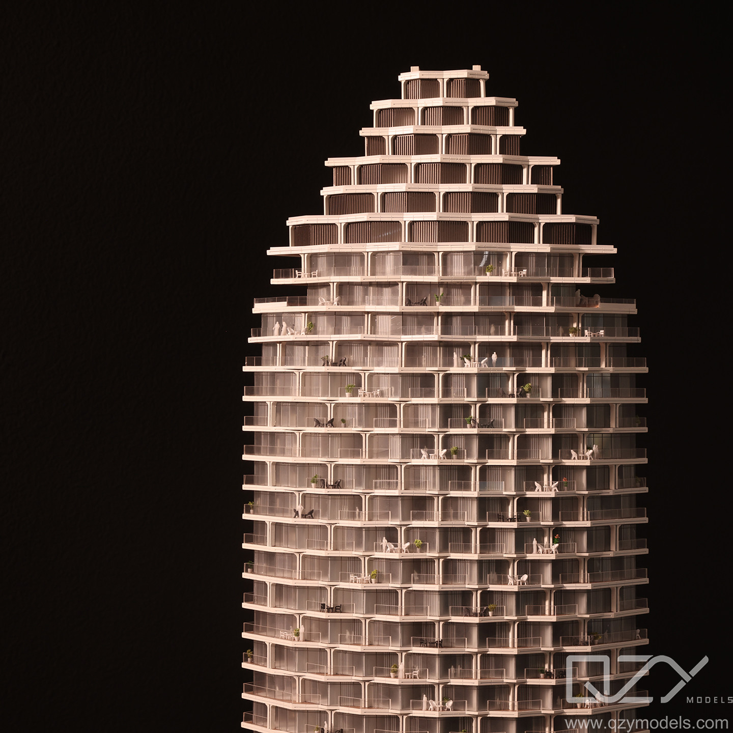 W-Residences Iconic Tower 1:125 Scale Architectural Model with Dynamic Lighting and Handmade Craftsmanship