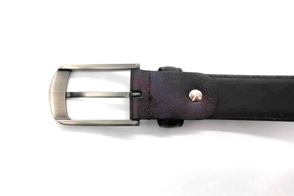 Black 35MM Embossed Mens Leather Dress Belt For Pants