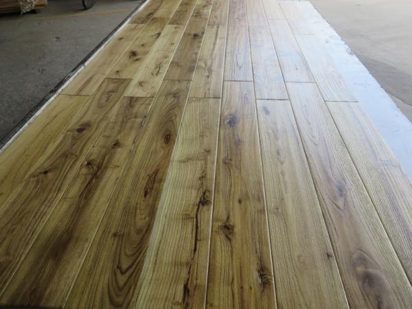 asian teak solid hardwood flooring--natural color and distressed finishing
