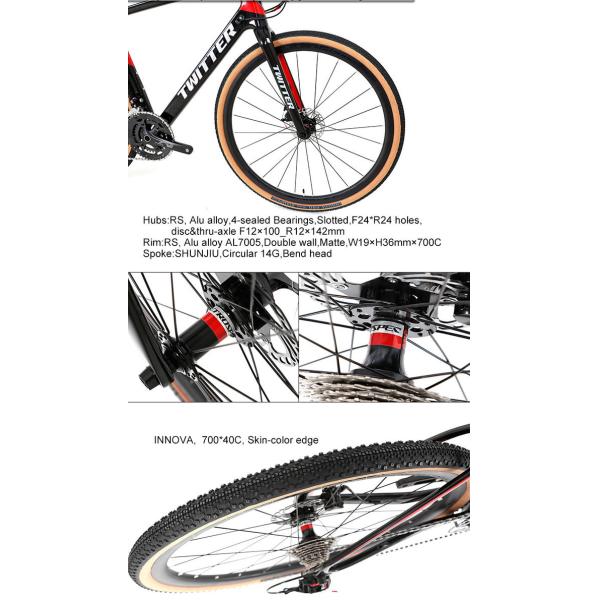 Автошина 700x40C велосипеда гравия волокна углерода R8.7KG ETROSPEC 22S красная для людей