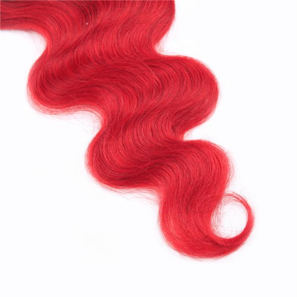 1b Red Body Wave 100% 4x4 Lace Closure Real Human Virgin Hair 18 Inch