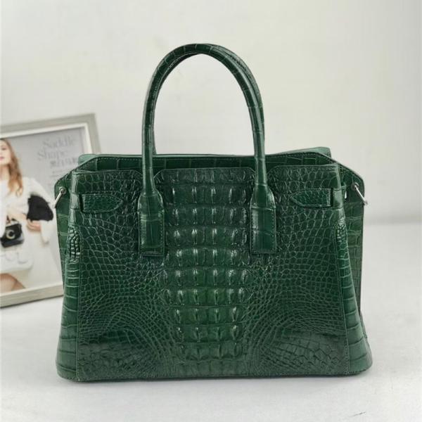 Authentic Crocodile Leather Women Top-handle Handbag Female Large Shoulder Bag Genuine Alligator Skin OL Lady Work Purse
