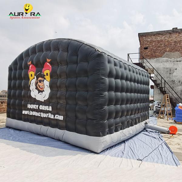 Black color Mobile Inflatable Nightclub Tent Blow Up Disco Tent CE EN14960 Approved