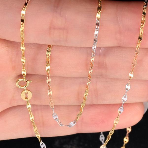 18K Yellow Gold Rose Gold White Gold Chain Necklace for Women Gift (NG015)
