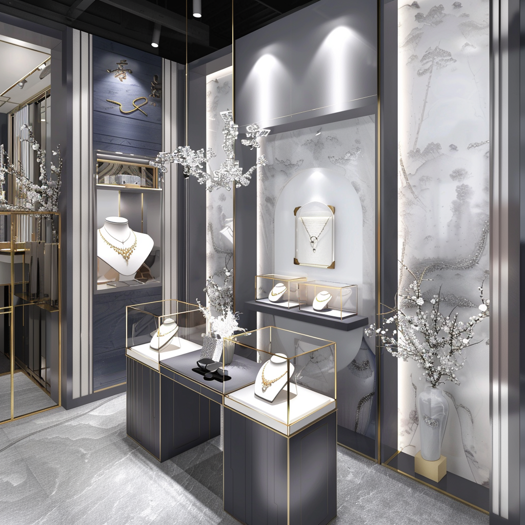 Professional LED-Lit Jewelry Display Counter and Custom Eco-Friendly Durable Jewelry Shop Furniture for Retail Store Decoration