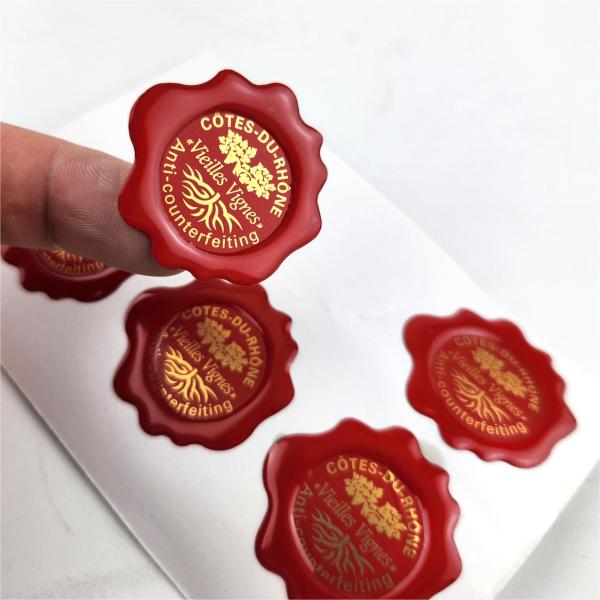 Gold Logo Epoxy Stickers Sealing Wax Seal Stickers  For Envelopes