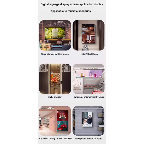Wall-Mounted Digital Signage with 178 Degrees Viewing Angle 1000:1 Contrast Ratio and 1 Year Warranty