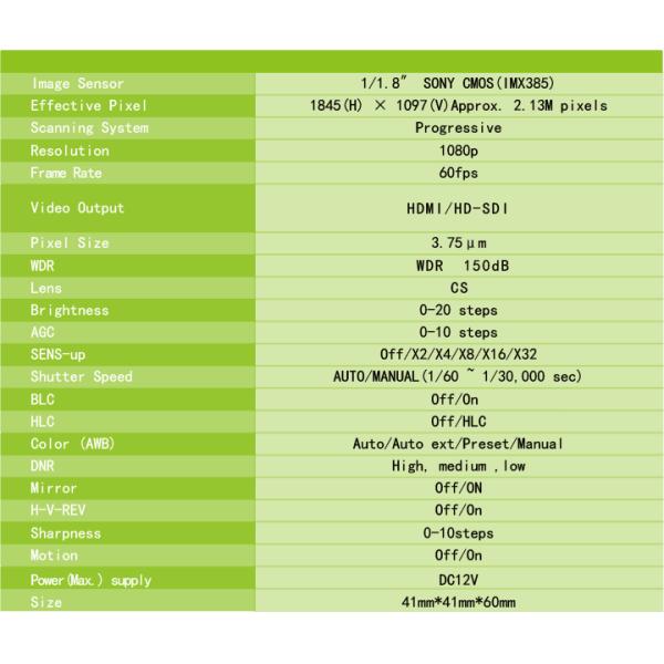 High Definition Hd Industrial Camera Industrial Security Camera 1080P 60fps