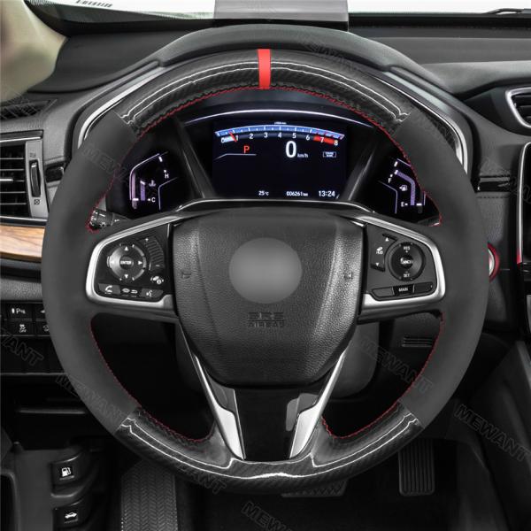 Hand Sewing Carbon Suede Steering Wheel Cover for Honda FK7 Civic 10 10th gen CRV CR-V Clarity 2016 2017 2018 2019