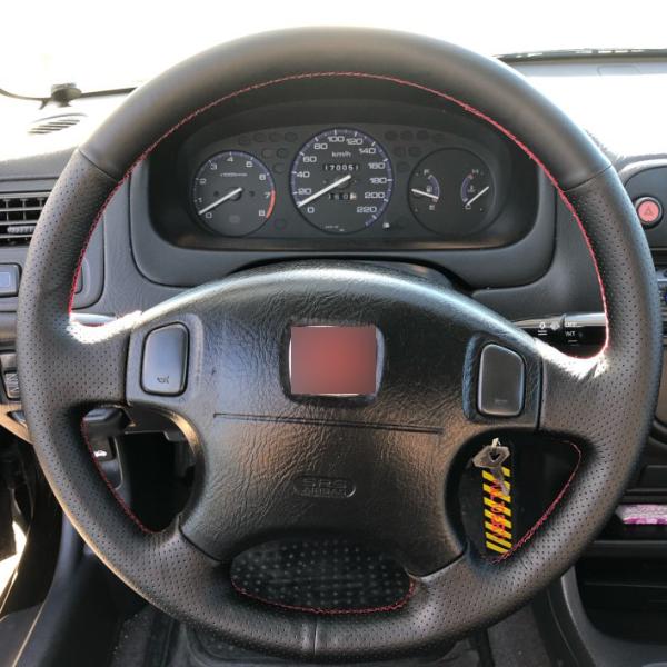 Black Leather Hand Sew Car Steering Wheel Cover Skin for Honda CRV CR-V 1997-2001 Accord 6 1998-2002 Odyssey 1998-2001