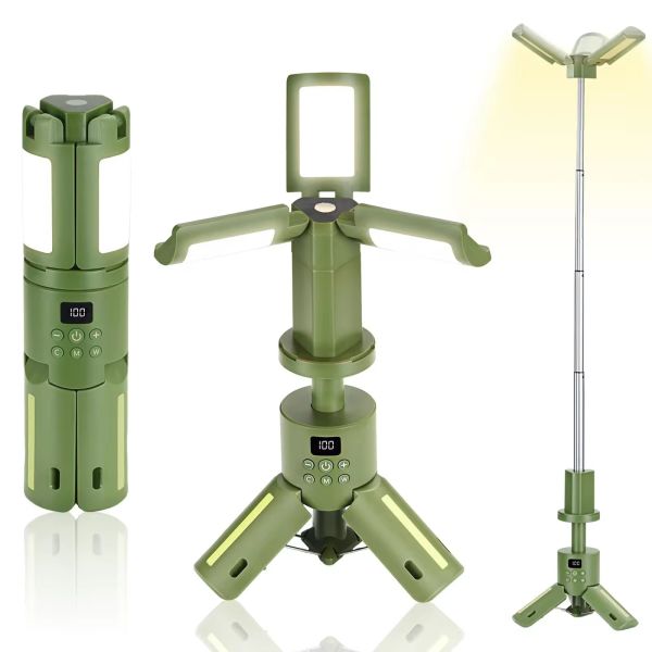 Rechargeable Camping Lantern Outdoor Hiking Fishing Tent Lamp 6000 LM Super Bright Magnetic Rotatable Telescopic LED RV