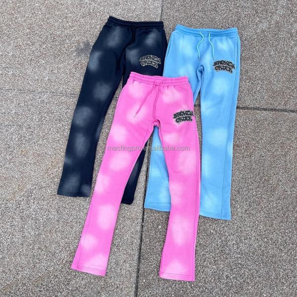 Labels Unisex Men'S Hoodies Set Custom Full Zip Up Hoodie Tracksuit Acid Wash Sweatsuit