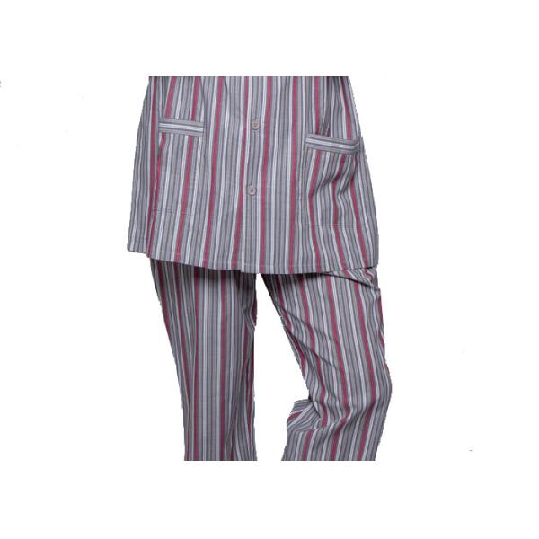 Men ' S Long Sleeve Long Pant Stripped Pajamas , 100 Cotton Sleepwear Plus Size