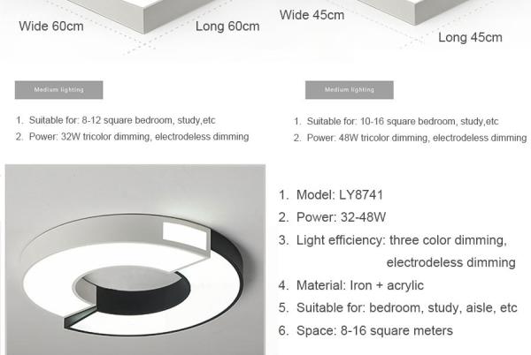 Modern LED Ceiling Lights For Living Room Bedroom overhead lamp fixtures (WH-MA-05)