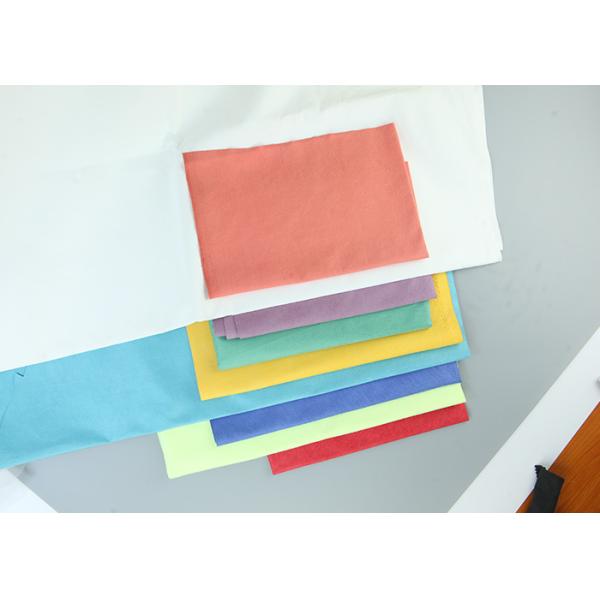 Absorbent Chemical Bond Non Woven Cleaning Cloth Blue Wave Line Square Pattern