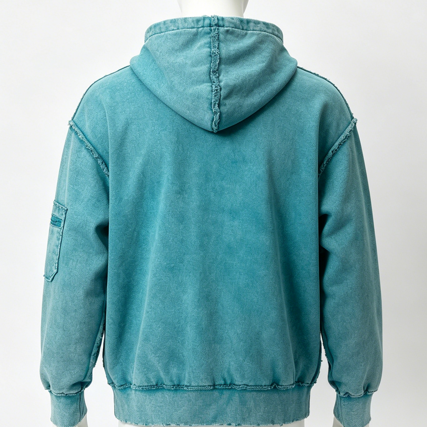 Vintage Raw Edge Acid Wash Hoodie French Terry Heavy Cotton Hoodie Oversized